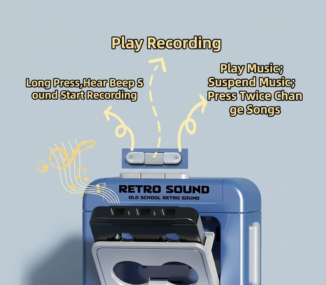 Voice Recording Keychain Retro Sound | Record & Playback Mini Cassette Key Ring |