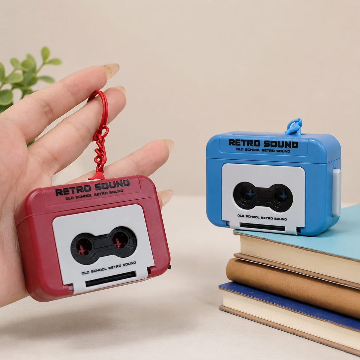 Voice Recording Keychain Retro Sound | Record & Playback Mini Cassette Key Ring |