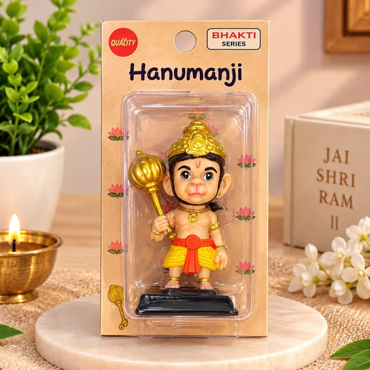 🕉️ Hanumanji Idol | Lord Hanuman Decorative Statue with Gada | Home Temple, Car Dashboard & Office Décor | Spiritual Gift